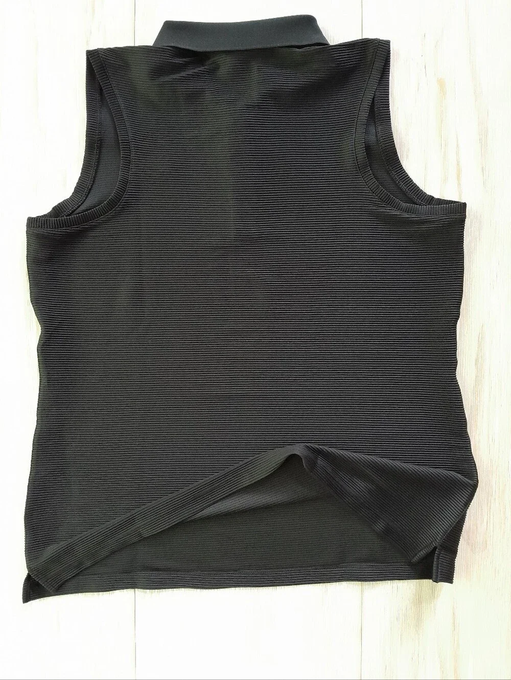Nike Dri-Fit Sleeveless Golf Polo Ribbed Tank Black
